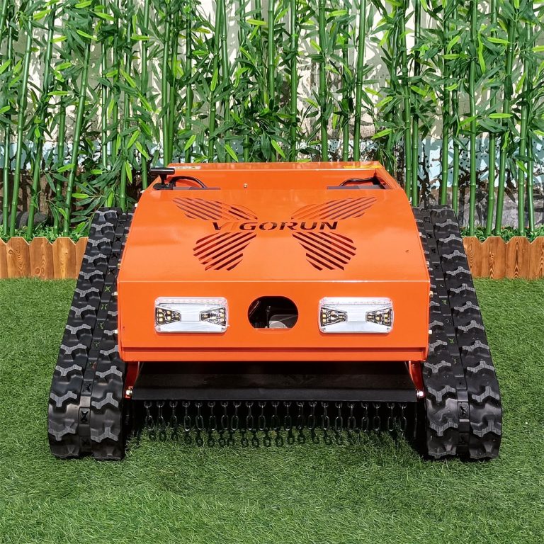 Trimmer de cortacésped del césped de la pista de goma controlada con pendiente remota